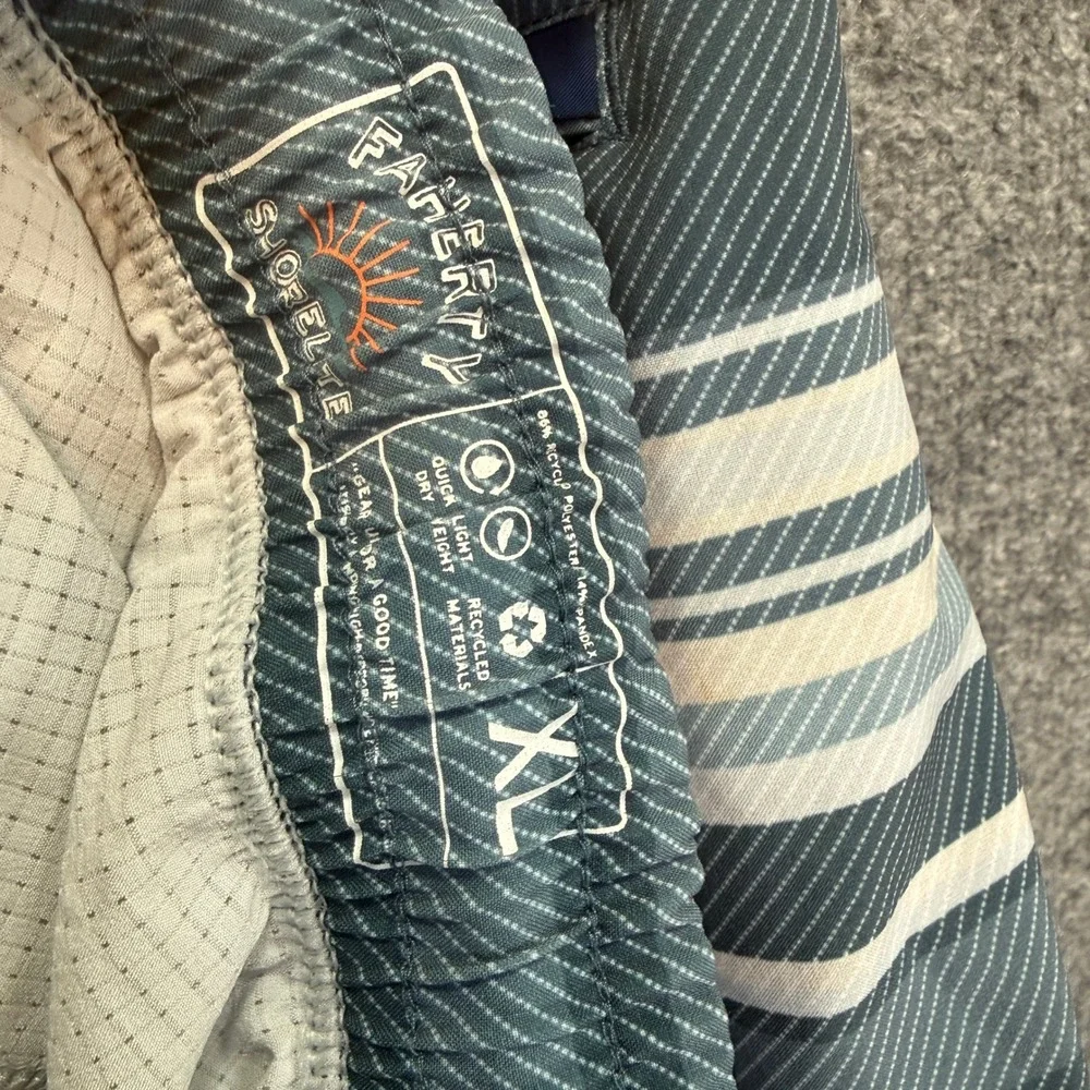 Faherty‎ Board Shorts Mens XL Blue Striped Quick Dry Stretch Shorelite Trunks